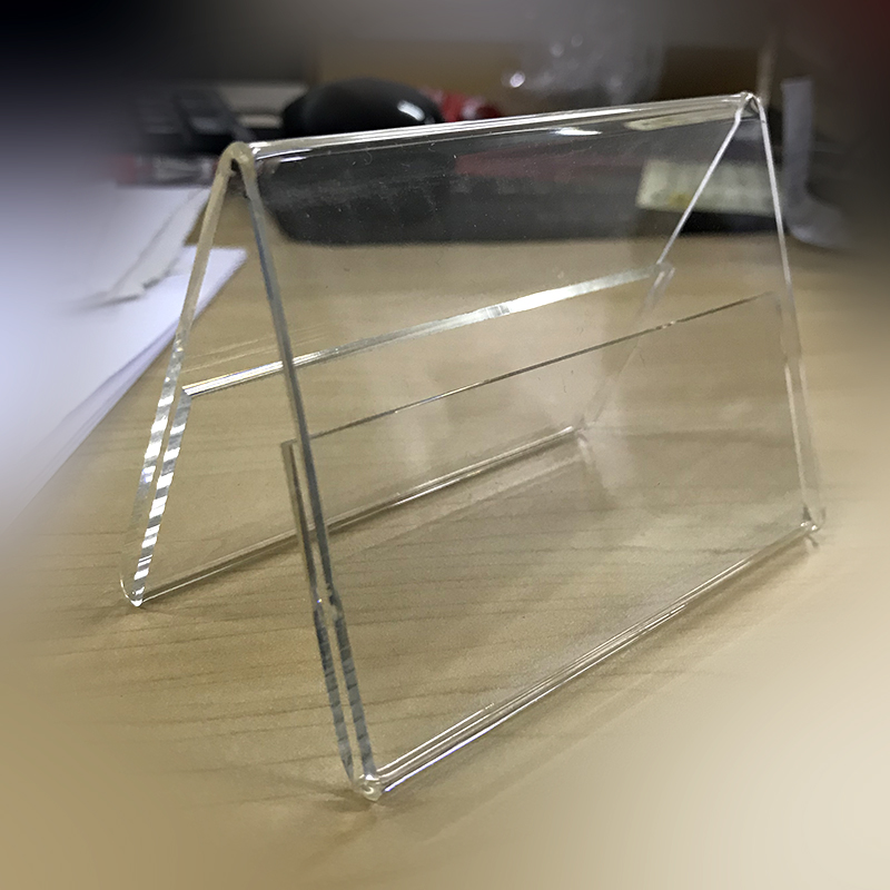 凯骊 亚克力v型台签 小号 100*70mm 折弯50mm 夜间不可视 透明_凯骊